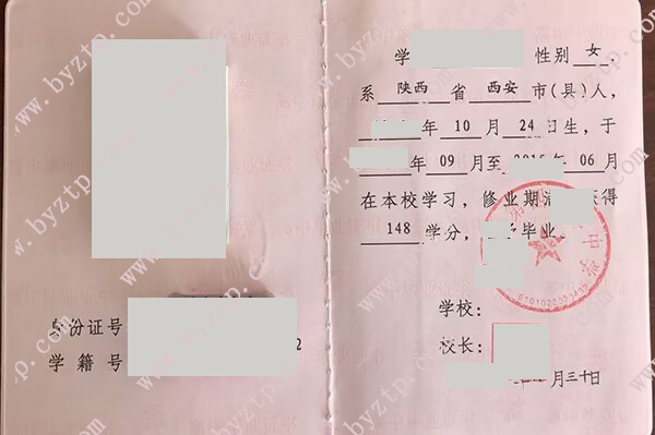 西安市第八十三中学高中毕业证样本模板